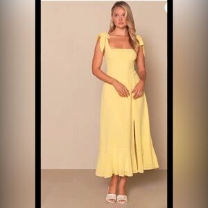 Lulu's Yellow Midi Dress